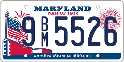 MD license plate 9BM5526