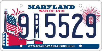 MD license plate 9BM5529