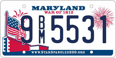 MD license plate 9BM5531