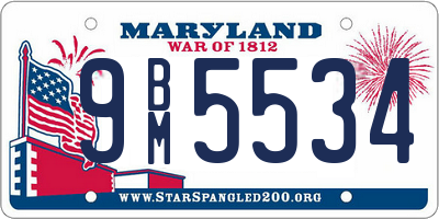 MD license plate 9BM5534