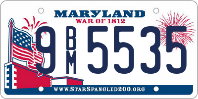 MD license plate 9BM5535