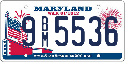 MD license plate 9BM5536