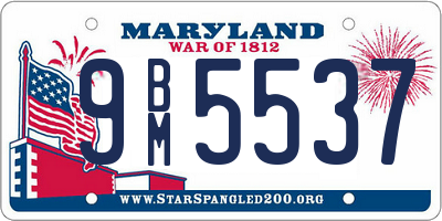 MD license plate 9BM5537