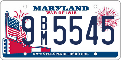 MD license plate 9BM5545