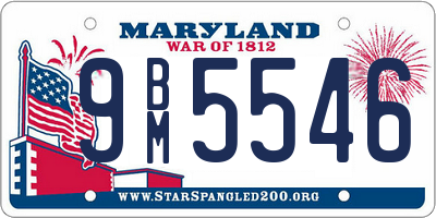 MD license plate 9BM5546