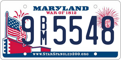 MD license plate 9BM5548