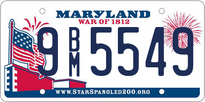 MD license plate 9BM5549