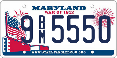 MD license plate 9BM5550