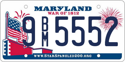 MD license plate 9BM5552