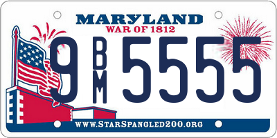 MD license plate 9BM5555