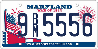 MD license plate 9BM5556