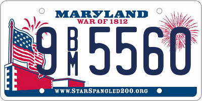 MD license plate 9BM5560