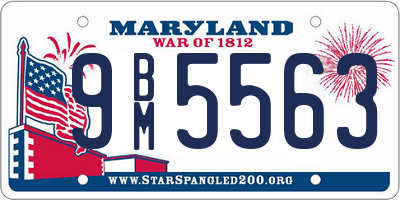 MD license plate 9BM5563