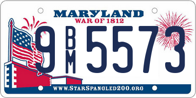 MD license plate 9BM5573