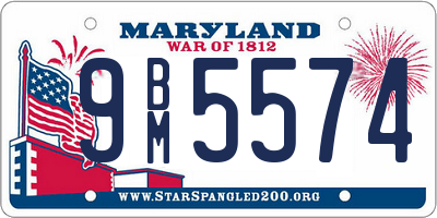 MD license plate 9BM5574