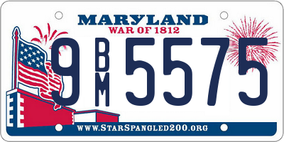 MD license plate 9BM5575