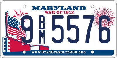 MD license plate 9BM5576