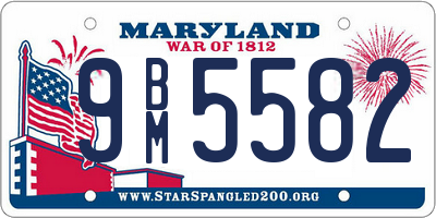 MD license plate 9BM5582