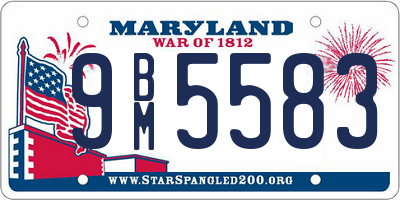 MD license plate 9BM5583