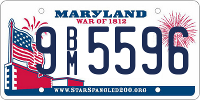 MD license plate 9BM5596