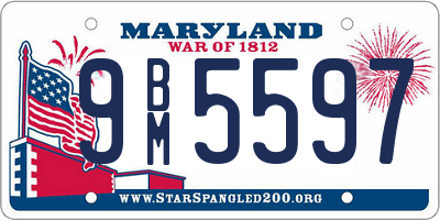 MD license plate 9BM5597