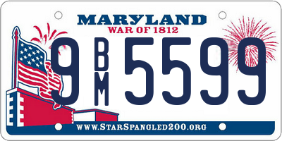 MD license plate 9BM5599