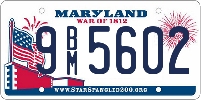 MD license plate 9BM5602