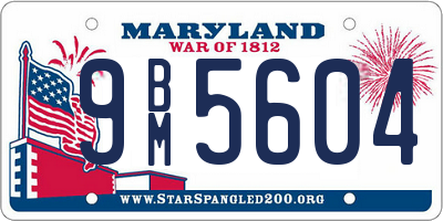 MD license plate 9BM5604