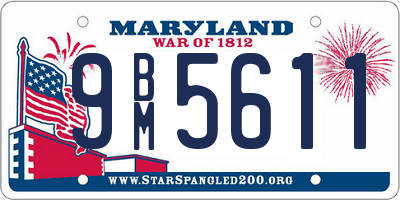 MD license plate 9BM5611