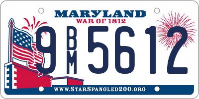 MD license plate 9BM5612