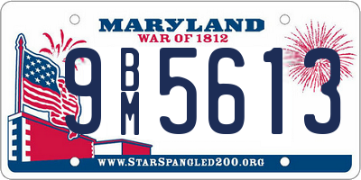 MD license plate 9BM5613