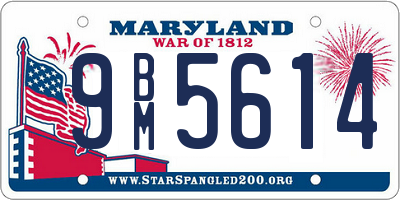 MD license plate 9BM5614