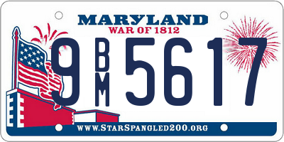 MD license plate 9BM5617