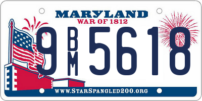 MD license plate 9BM5618