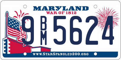 MD license plate 9BM5624