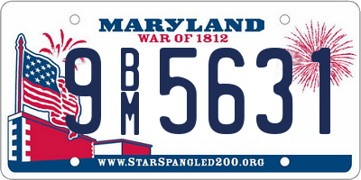 MD license plate 9BM5631