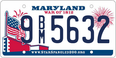 MD license plate 9BM5632