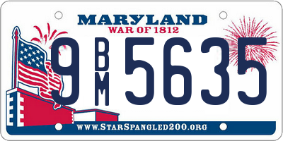 MD license plate 9BM5635