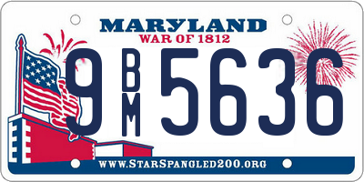 MD license plate 9BM5636