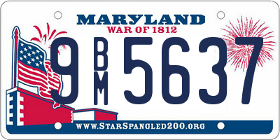 MD license plate 9BM5637