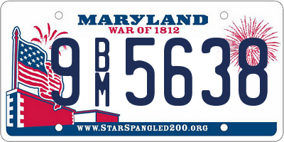 MD license plate 9BM5638