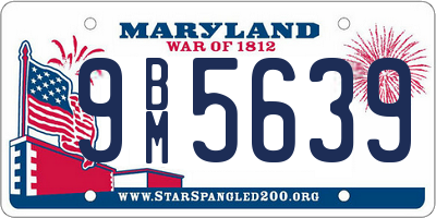 MD license plate 9BM5639