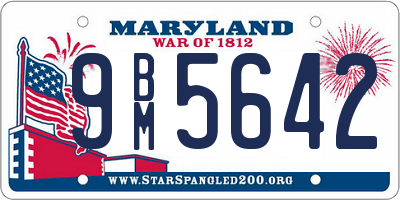 MD license plate 9BM5642