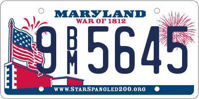 MD license plate 9BM5645