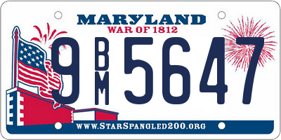 MD license plate 9BM5647