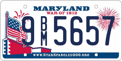 MD license plate 9BM5657