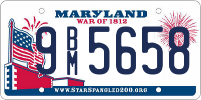 MD license plate 9BM5658