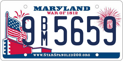 MD license plate 9BM5659