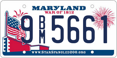 MD license plate 9BM5661