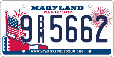 MD license plate 9BM5662